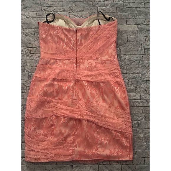 Bebe Summer Romance Wrapped Mixed Lace Dress Women's Size M - Picture 4 of 6